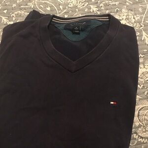 Tommy Hilfiger Men's Dark Blue V-Neck Sweater
